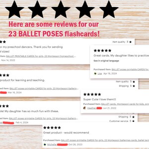 BALLET Poses Printable CARDS for Girls, 23 Montessori Ballerinas Cards ...