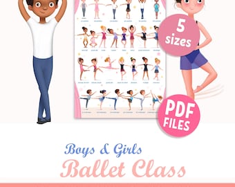 Ballett-Poster für Jungen & Mädchen: Checkliste Lerntanz-Chart für Klassenzimmer Dekor (PDF )