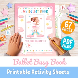 BALLET activity sheets for kids, Ballerina Printable Busy Book, Kindergarten Girl Gift, Dance education, Early learning, instant download