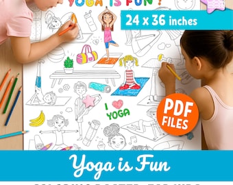 Yoga-Posen zum Ausmalen für Kinder, Jumbo-Größe Aktivität (PDF)