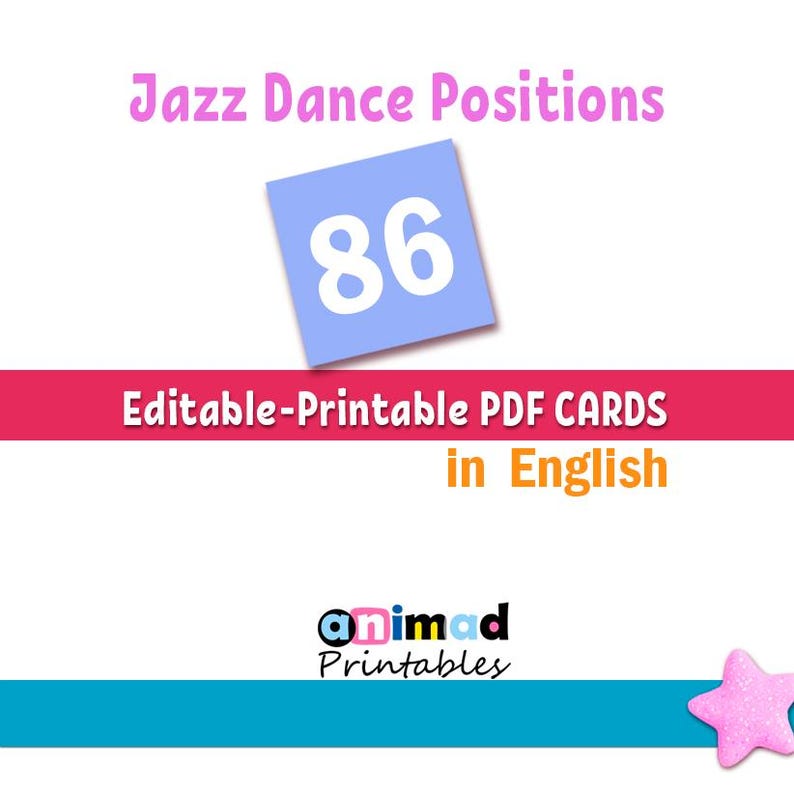 Jazz Dance Positions Flashcards for kids: Montessori 3-part cards for classroom & homeschool (PDF) image 2