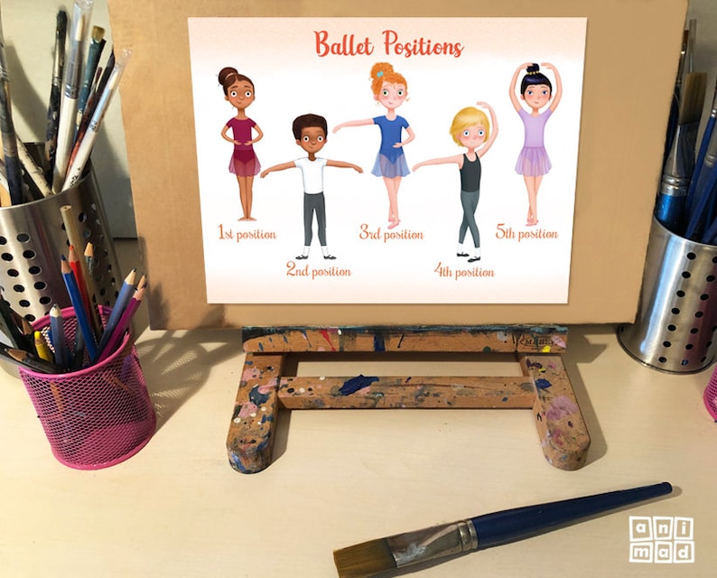 BALLET Basic POSITIONS of Feet for Boys & Girls, Kids Printable Dance ...