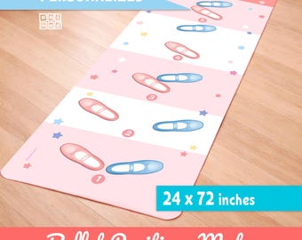 Personalized Ballet Positions Mat for Kids – Educational Ballerina Gift, Dance Studio & Classroom Ballet Accessory