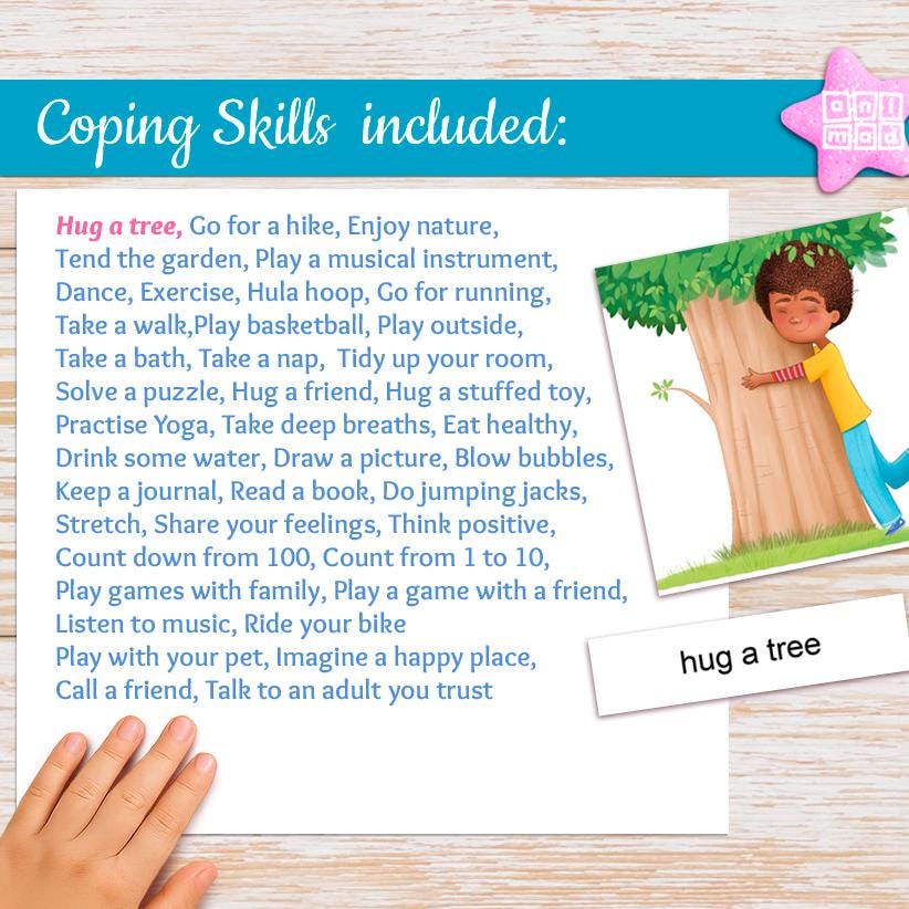 Coping Skills Flashcards for Kids: 40 Montessori Cards With Calming ...