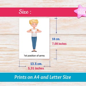 Jazz Dance Positions Flashcards for kids: Montessori 3-part cards for classroom & homeschool (PDF) image 8