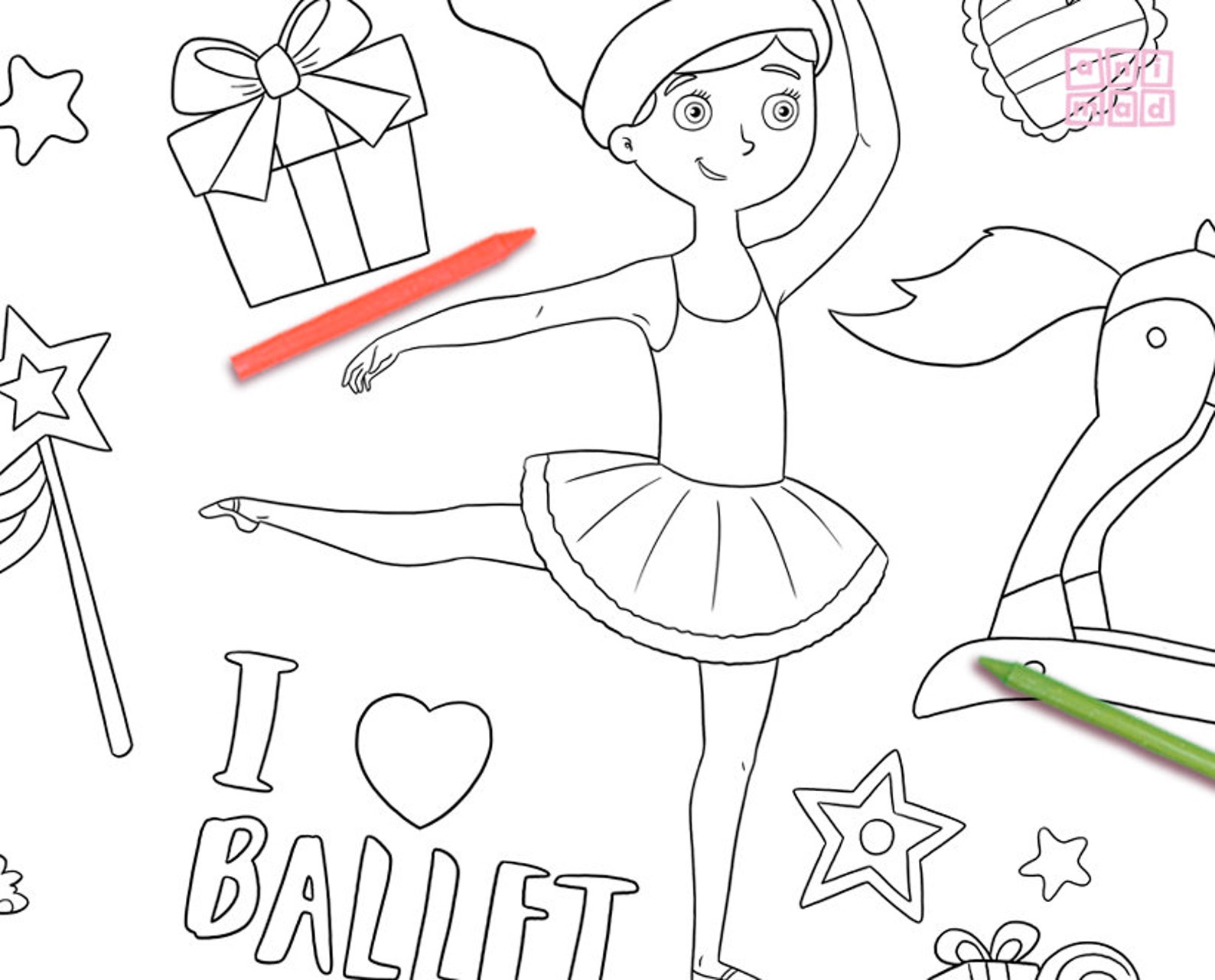 CHRISTMAS BALLERINAS Printable Coloring Poster for Girls Etsy