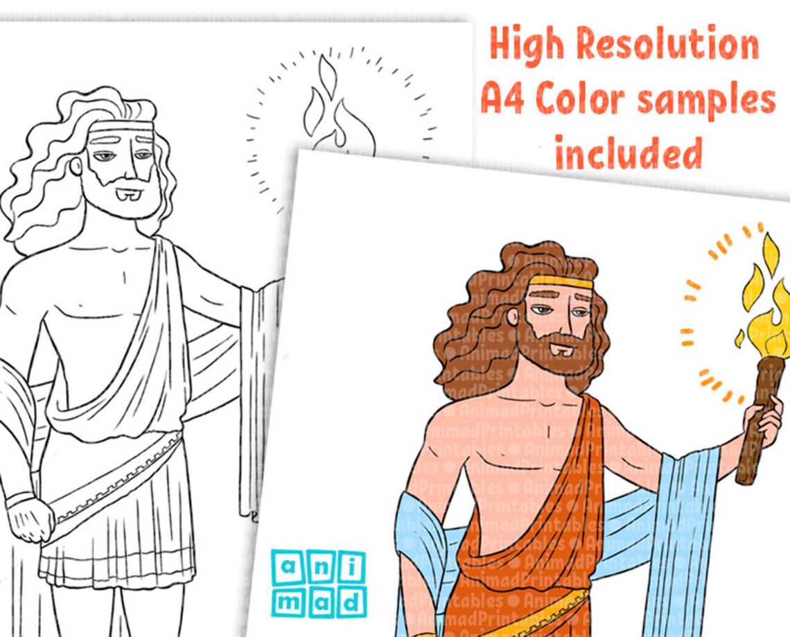 Ancient Greek & Roman Gods Printable Coloring Pages for Kids, Preschool