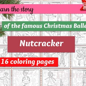 NUTCRACKER Ballet COLORING PAGES for Kids, Christmas Printable Activity ...