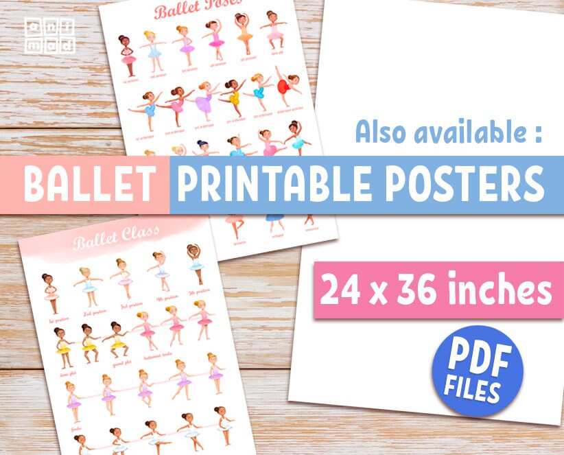 Advanced Ballet Poses Printable Poster for Girls Ballet - Etsy