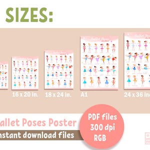 CHECKLIST BALLET Poses Printable Poster for Girls, Little Ballerinas ...