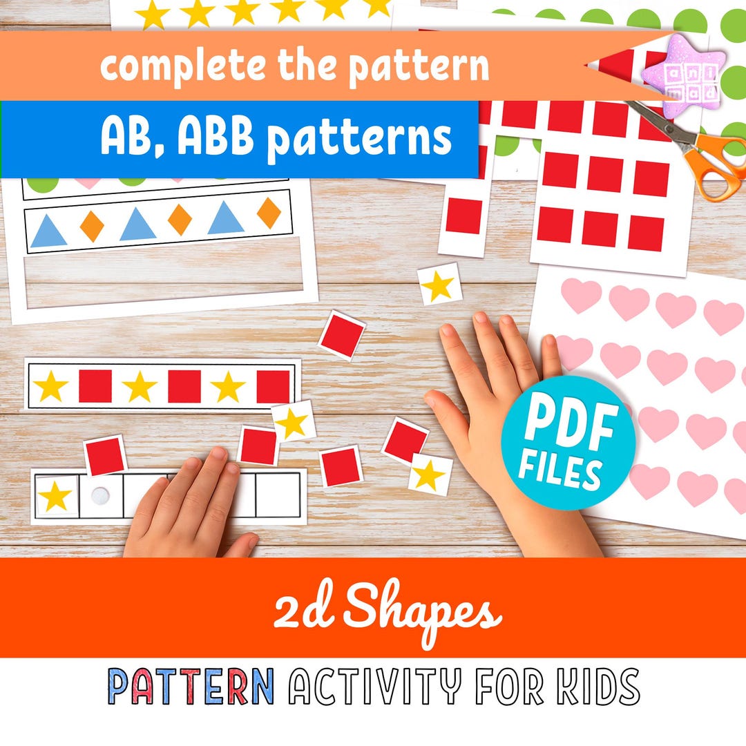 Pattern Recognition, Shapes Sequencing Educational Activity, Printable ...