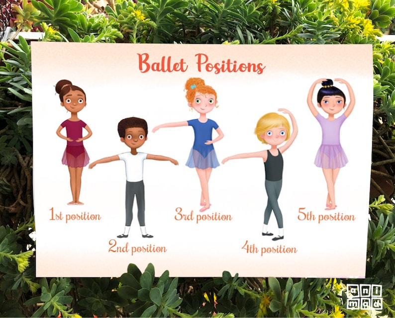 BALLET Basic POSITIONS of Feet for Boys & Girls, Kids Printable Dance ...