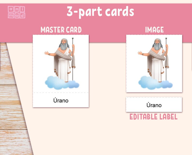 GREEK GODS Printable Flashcards for Kids in Portuguese and English, 18 ...