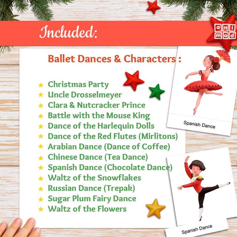 Nutcracker Ballet Flashcards for kids: 26 Montessori Christmas Activity Cards, ballet teachers, homeschool (PDF) image 6