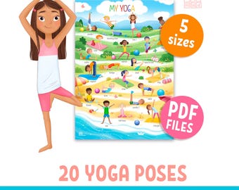 Yoga Posen Poster für Kinder: Dekorative Wandkunst, Klassenzimmer Dekoration für Lehrer (PDF Download)