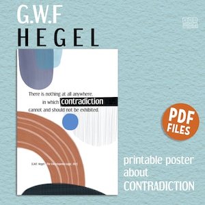 Hegel inspirational philosophy quote printable poster for office & classroom decor, printable abstract wall art, philosophy gift