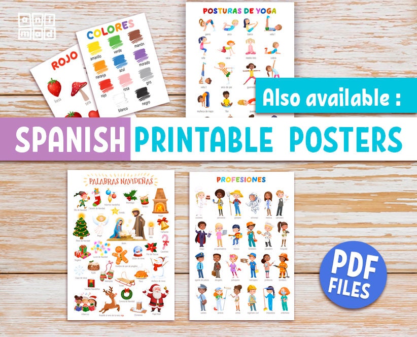 EMOTIONS & FEELINGS Printable Poster for Kids in SPANISH, Kids Face ...