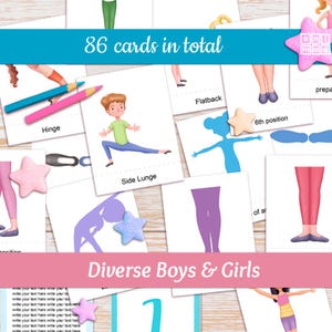 Jazz Dance Positions Flashcards for kids: Montessori 3-part cards for classroom & homeschool (PDF) image 3