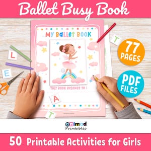 BALLET activiteitenbladen voor kinderen, 50 afdrukbare ballerina-activiteiten, cadeau kleuterschool ballerina, dans druk boek, montessorionderwijs