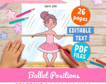 26 Ballett-Positionen für Kinder, bearbeitbarer Text, Ballerina-Aktivität zum Ausdrucken (PDF)