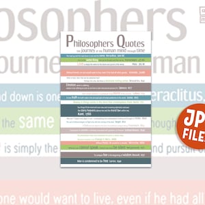 PHILOSOPHY QUOTES printable poster for office and classroom, famous philosophers quotes, philosophy gift for students and philosophy lovers