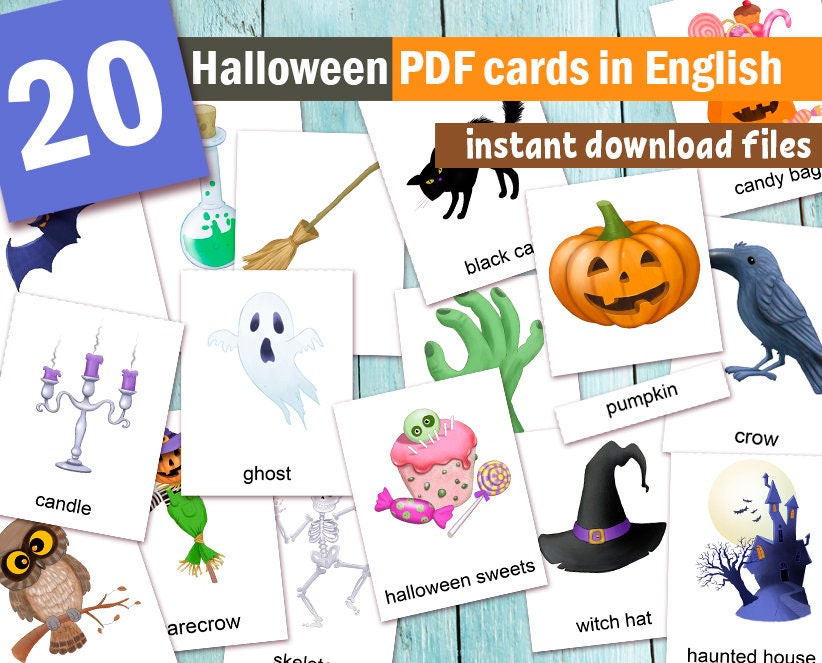 HALLOWEEN PRINTABLE CARDS for Kids 20 Montessori Editable - Etsy