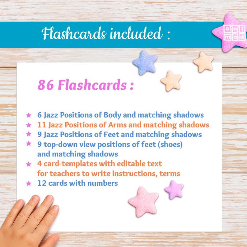 Jazz Dance Positions Flashcards for kids: Montessori 3-part cards for classroom & homeschool (PDF) image 4