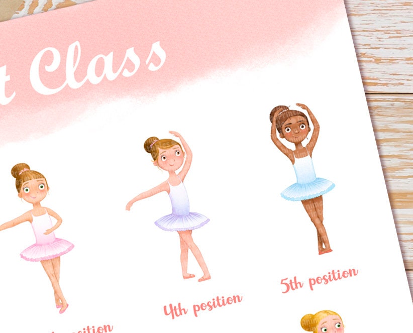 BALLET POSES Printable Poster for Girls Ballet Class Basic - Etsy Australia