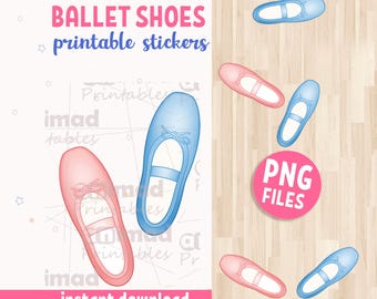 Ballettschuhe druckbare Aufkleber für Kinder, echte Größe druckbare Schuhe zum Erlernen von Ballettbewegungen, sofortiger Download PNG-Dateien, Ballettstufen Spuren