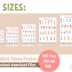 CHECKLIST BALLET Poses Printable Poster for Girls, Little Ballerinas ...