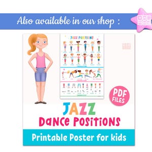Jazz Dance Positions Flashcards for kids: Montessori 3-part cards for classroom & homeschool (PDF) image 17