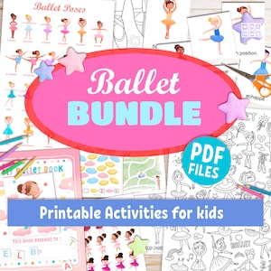Ballet Digital Bundle for kids: Ballerina Montessori Flashcards, Coloring Pages, Educational Activities (PDF Download)