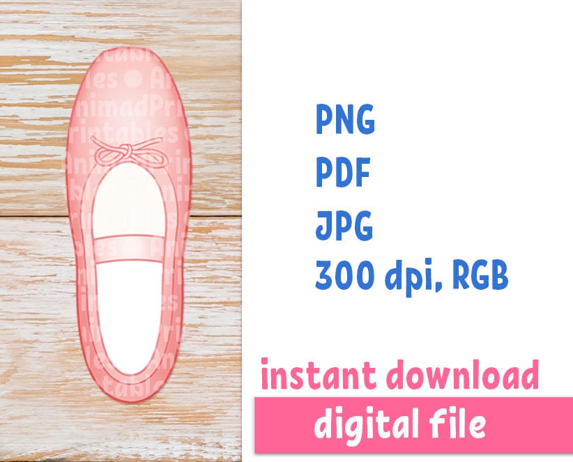 Ballet Shoes Printable Stickers for Kids, Real Size Printable Shoes to ...