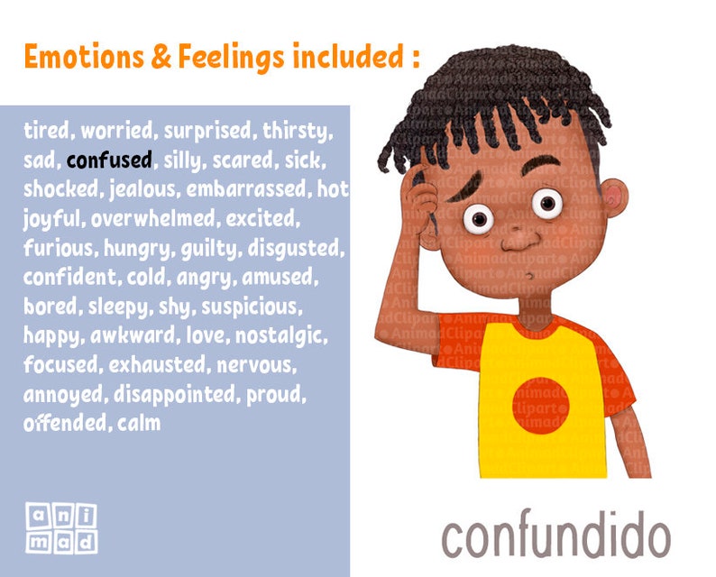 EMOTIONS & FEELINGS Printable Poster for Kids in Spanish, PDF Digital ...