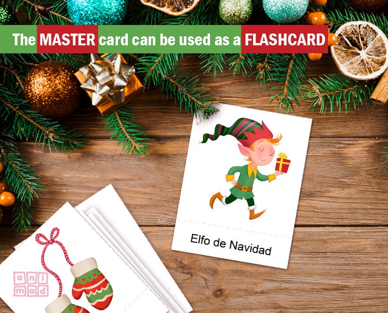 SPANISH for Kids CHRISTMAS Printable Cards Montessori - Etsy
