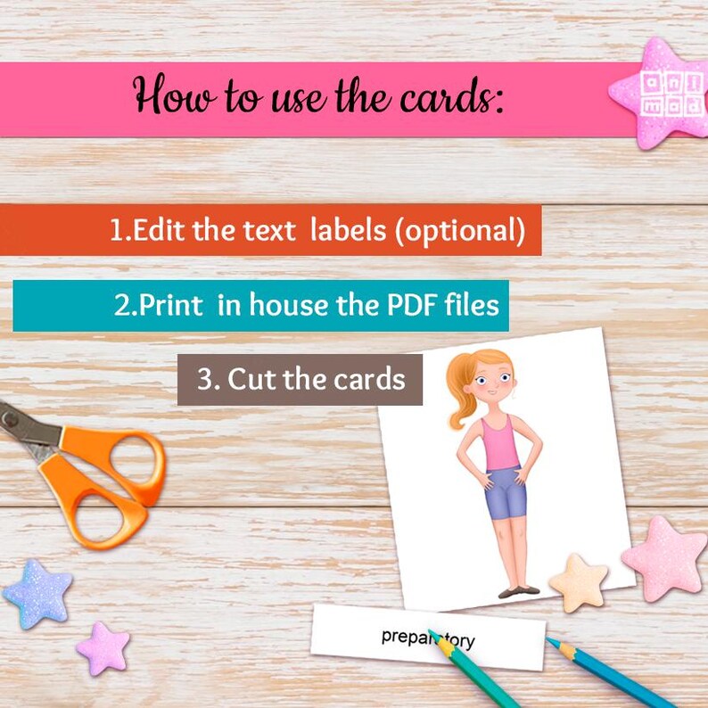 Jazz Dance Positions Flashcards for kids: Montessori 3-part cards for classroom & homeschool (PDF) image 13