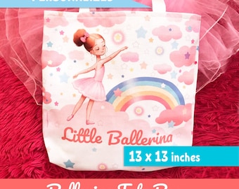 Personalized Ballerina Pink Tote Bag for girls – Custom Name Dance Gift