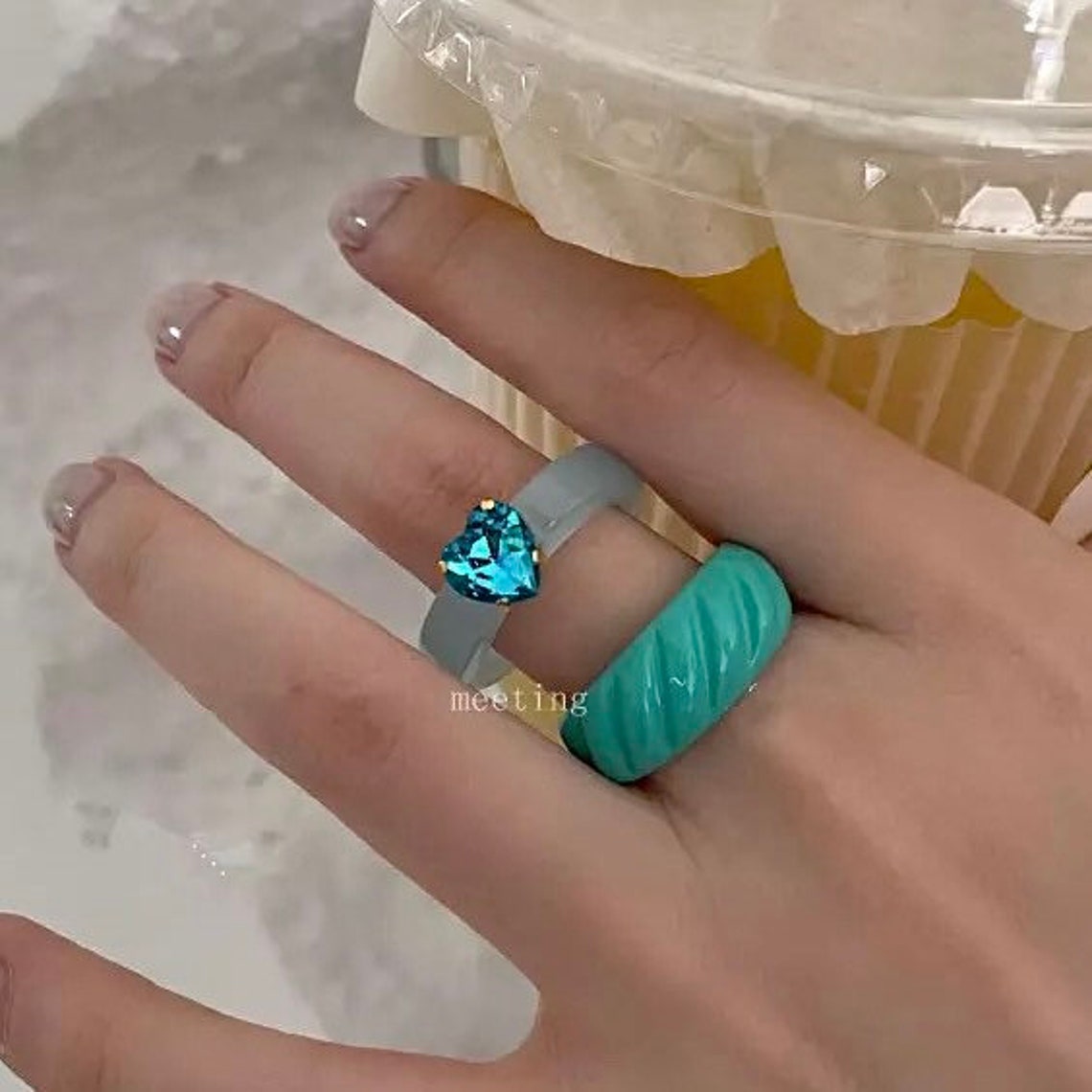 2Pcs Y2K Funky Rings Chunky Rings Egirl Jewelry Aesthetic Etsy