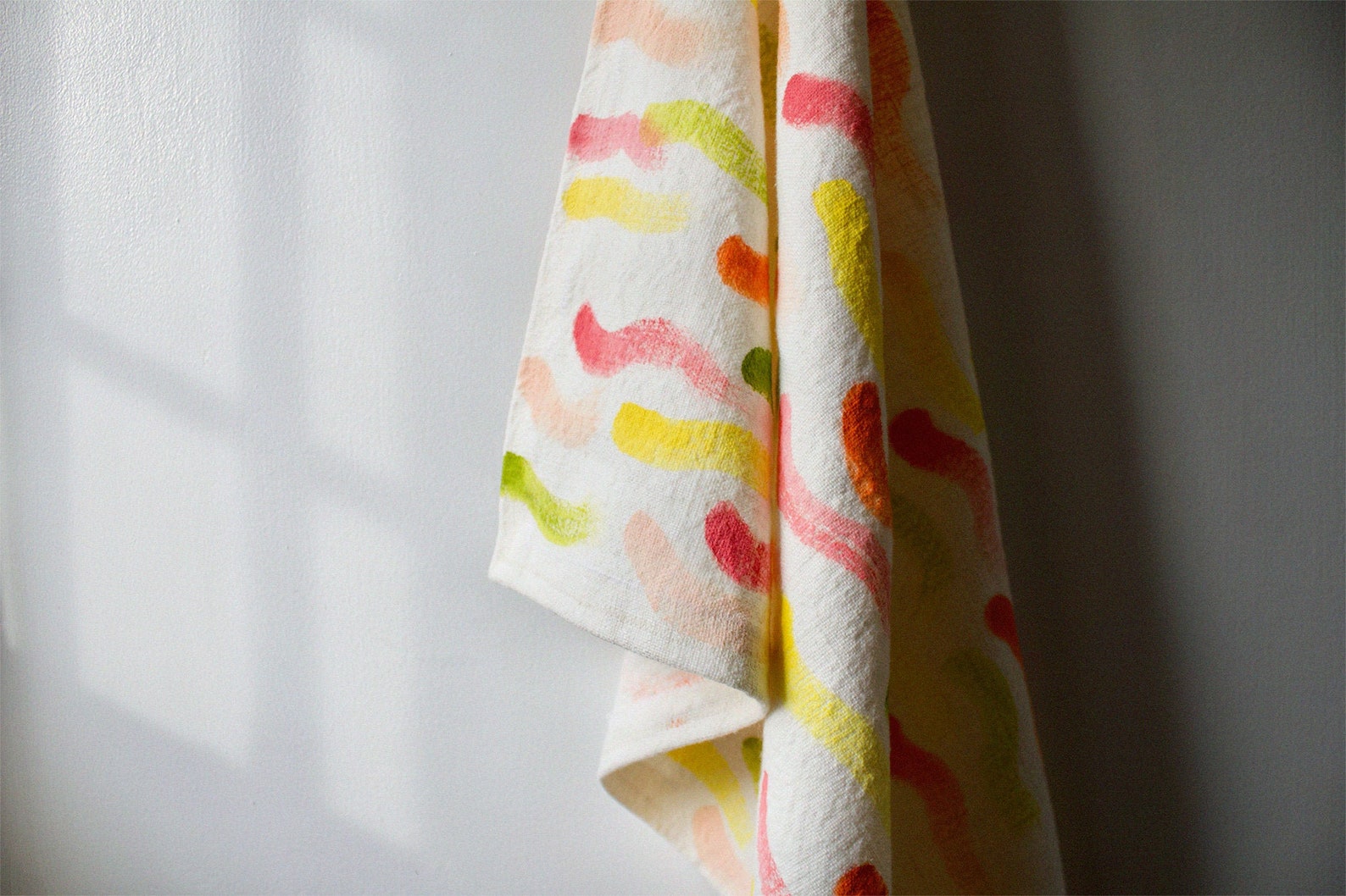Colorful Handpainted Tea Towel Etsy