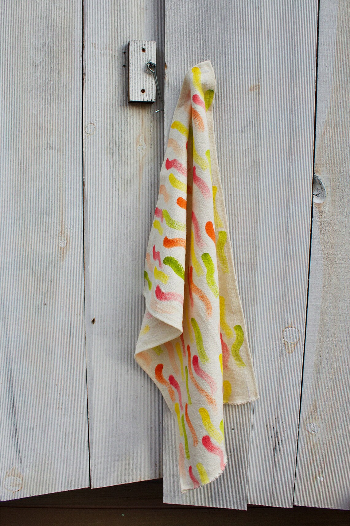 Colorful Handpainted Tea Towel Etsy