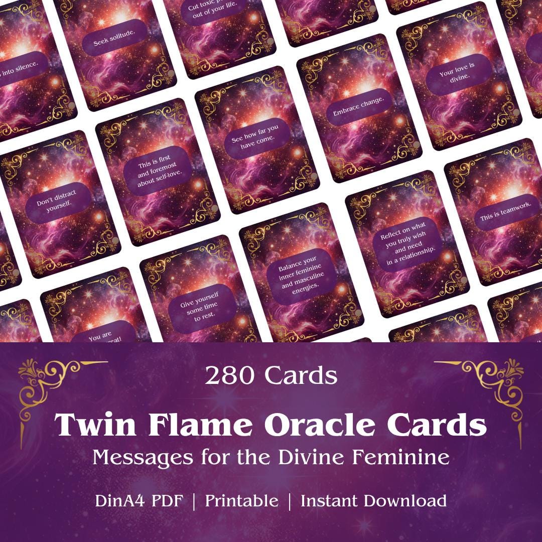 Twin Flames Oracle Cards | Printable Twin Flame Oracle Deck | Twin ...