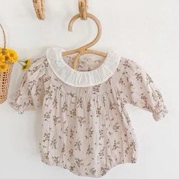 Baby girl romper//  Vintage baby clothing, Newborn Baby Girl Gift,  Newborn Photoshoot, Special Occasion Outfit, Baby gift