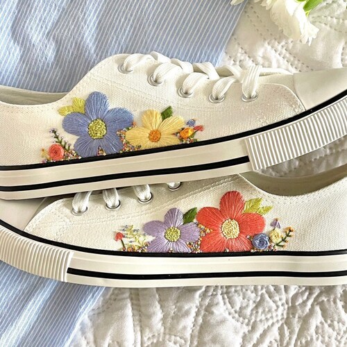floral canvas pumps