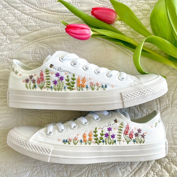 Wildflower Meadow All Star Converse | Hand Embroidered