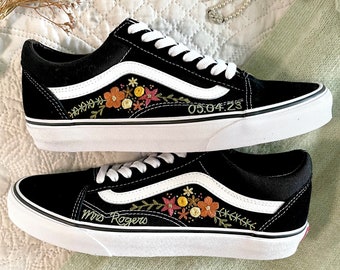 Floral Bouquet Old Skool Vans | Hand Embroidered