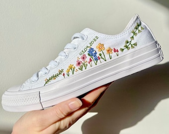 Wildflower All Star Converse | Hand Embroidered