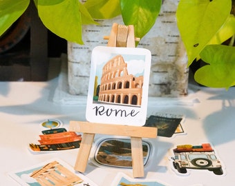 Polaroid Rome Sticker, Colosseum Sticker, Die-Cut, Laptop Sticker, Journal Sticker, Water Bottle Sticker, Weather-Proof Sticker