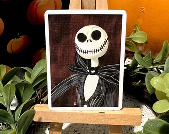 Jack Skellington Sticker, Halloween Sticker, Die-Cut, Laptop Sticker, Journal Sticker, Water Bottle Sticker, Weather-Proof Sticker
