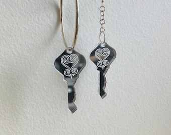 Janet Jackson Inspired Sankofa Key Acrylic Earrings