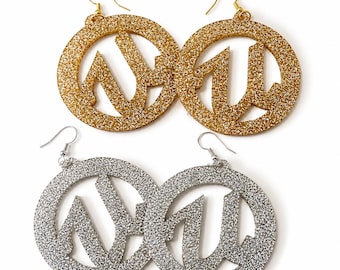 Usher-U Acrylic Earrings- Gold or Silver